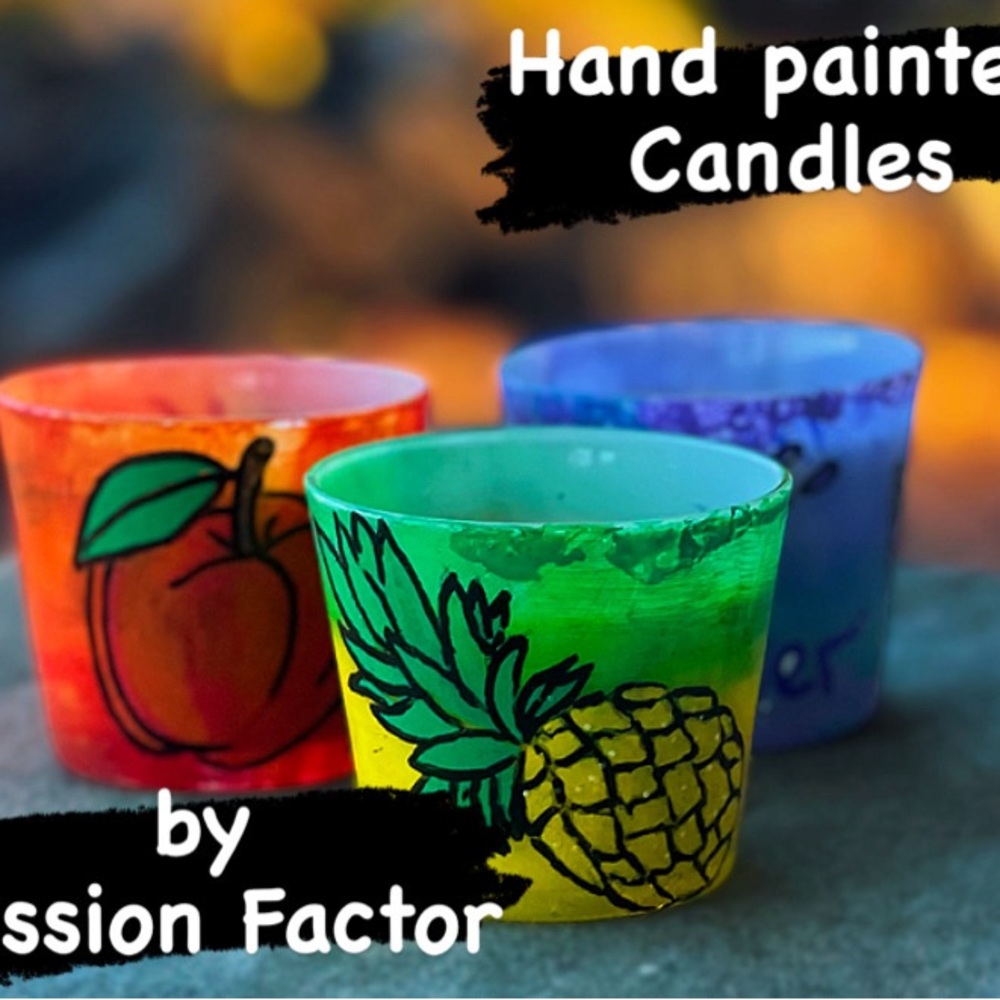 Hand Painted Candles - Multicolor